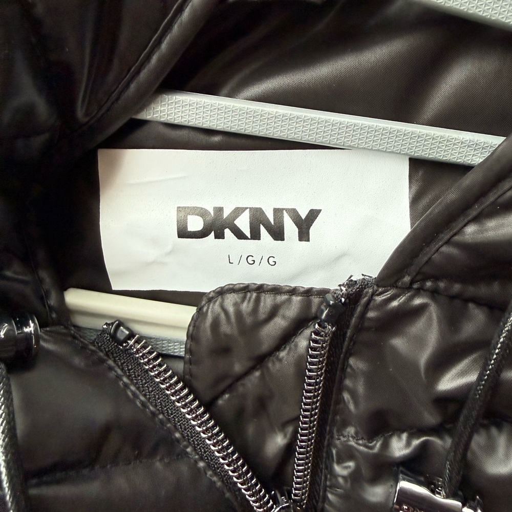 DKNY Black Puffer Jacket Large